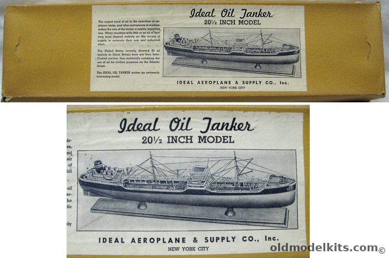 Ideal Aeroplane & Supply 1/300 Oil Tanker T-2 Type - 20.5 Inch Long Wooden Model Kit plastic model kit